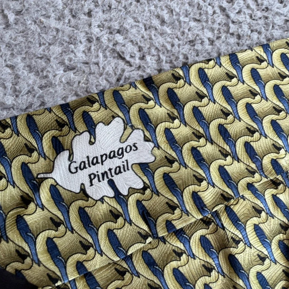 Vintage Mens Tie Lot The Nature Conservancy Silk Duck & Puritan Geometric Gold